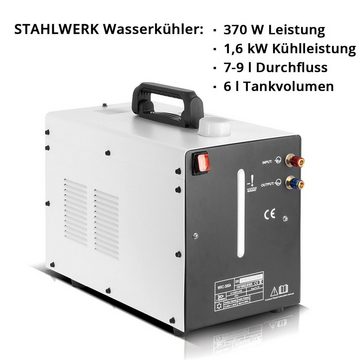 STAHLWERK Fülldrahtschweißgerät Wasserkühler mit 370 W Leistung und 6 l Tank, Packung, 1-tlg., für MIG MAG, WIG Schweißgeräte und Plasmaschneider, Wasserkühlung