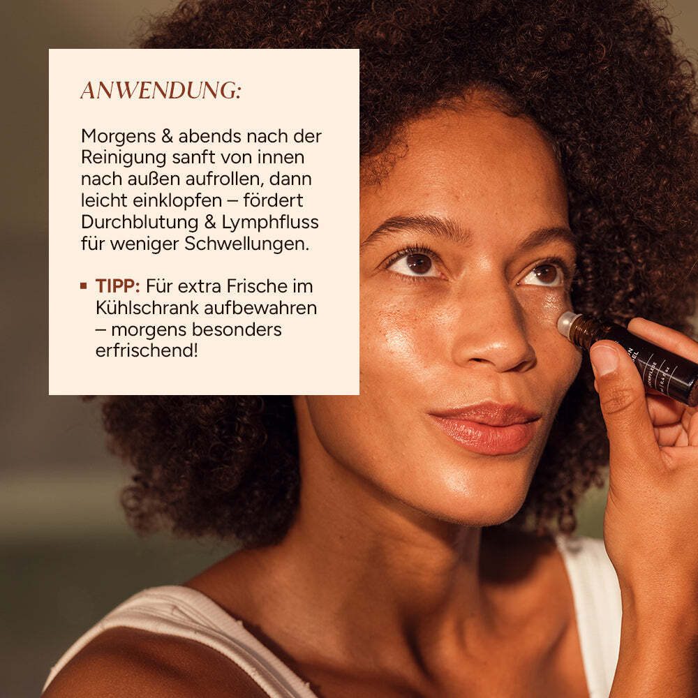 JUNGLÜCK Augencreme Hyaluron Augengel - Roll On, Well Aging, 1-tlg., Spendet Feuchtigkeit und erfrischt die Augenpartie