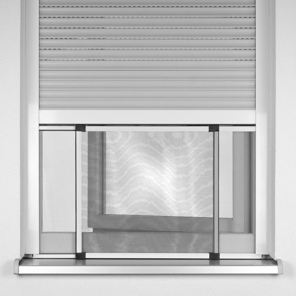 ventanara Mückenschutz Alu Schiebe Insektenschutz-Fensterrahmen Fenster weiß Insektenschutz Rahmen Fliegengitter