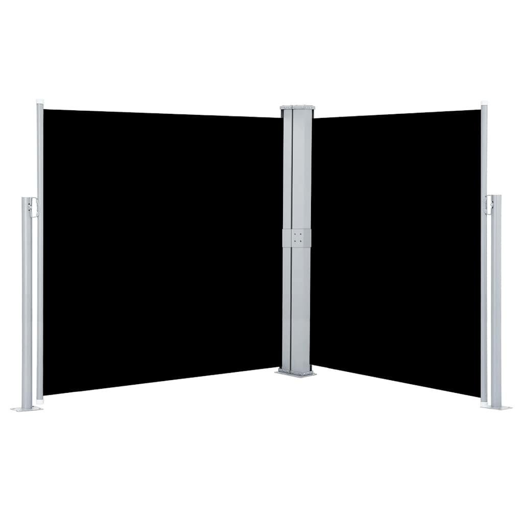 vidaXL Seitenmarkise Ausziehbare Seitenmarkise Schwarz 140 x 600 cm (1-St)