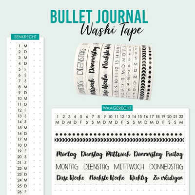 PAPIERDRACHEN Notizbuch »9 Washi Tapes für dein Bullet Journal«