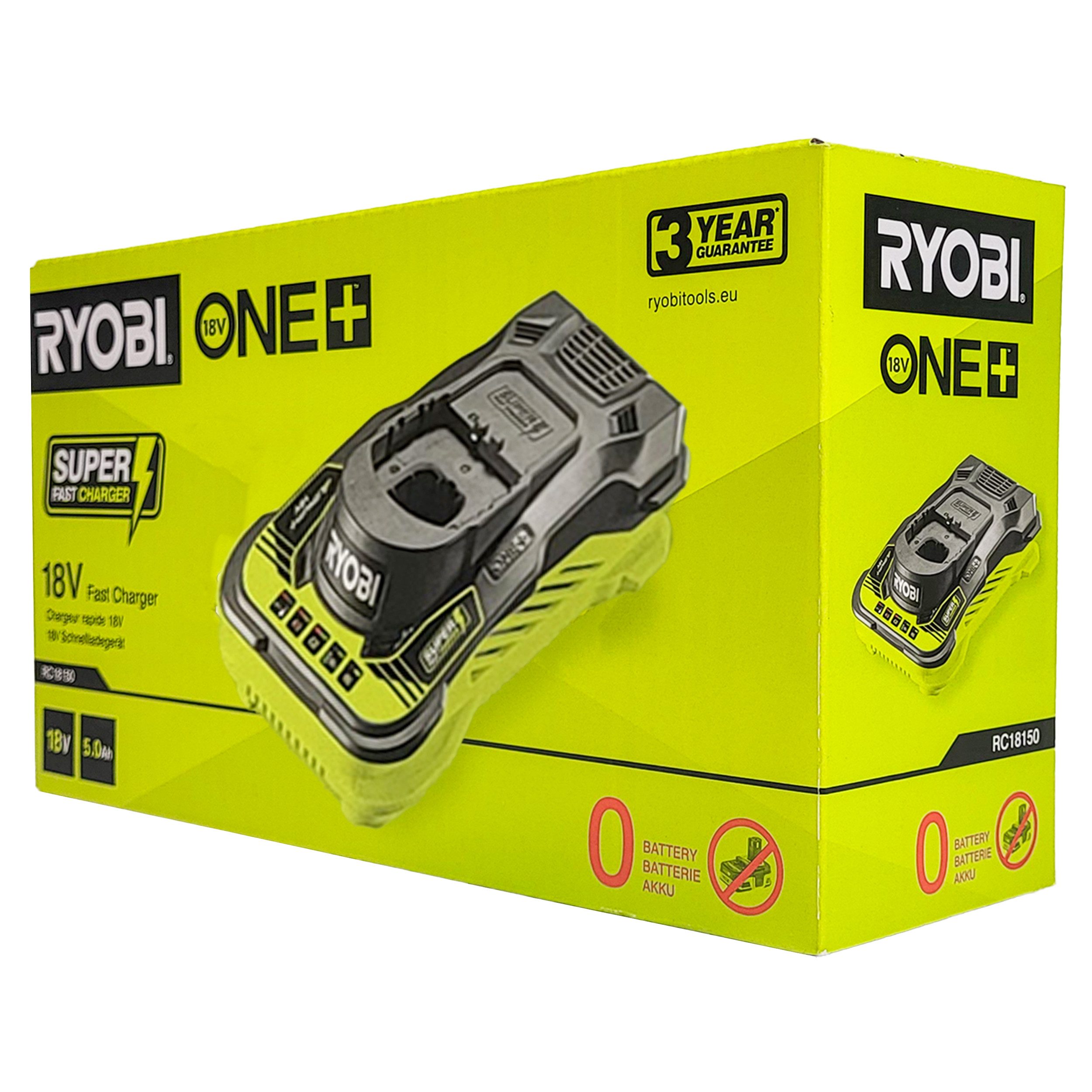 RYOBI Ryobi RC18150 18 V ONE+™ Schnellladegerät 5,0 A für Li-Ion-Akkus Akku-Ladestation (1-tlg)