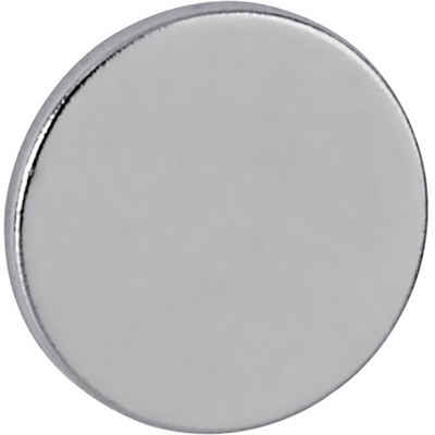 Maul Magnet Maul Neodym Magnet (x H) 10 mm x 1 mm Scheibe Silber 10 St. 6166196