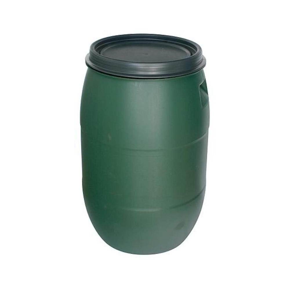 PROREGAL® Regentonne Mehrzweckfass aus Kunststoff mit Deckel, 120 oder 220 Liter, Grün, (Tonne, Mehrzweckfass, Deckelfass, Weithalsfass, Kunststoffbehälter, Regentonne), Grün