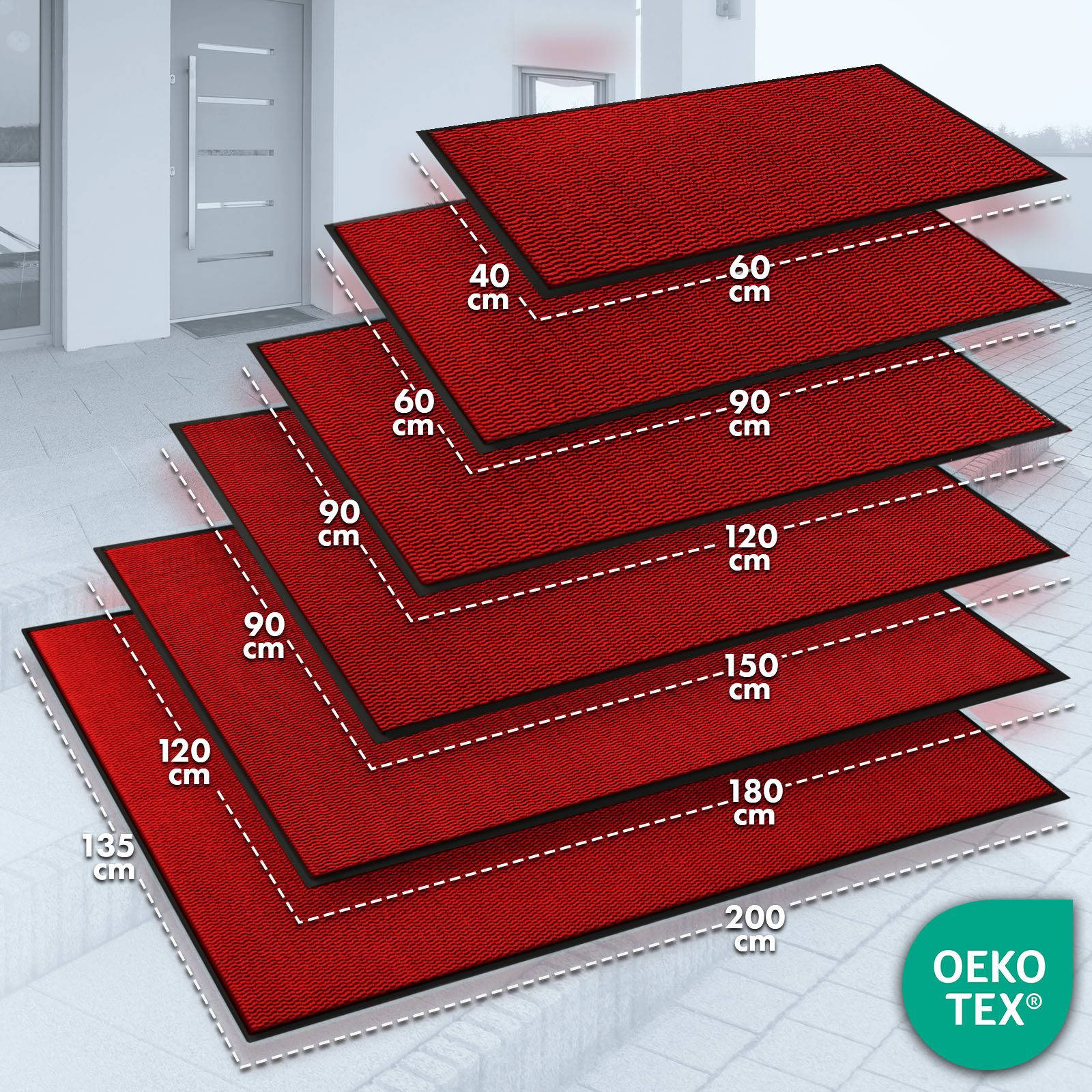 Floordirekt Fußmatte SKY Novo, enorm rutschfeste TPE-Rückseite, effektive Schmutzaufnahme, Rechteckig, Höhe: 7 mm, In- & Outdoor Schmutzfangmatte, saugstarker F – Bild 3 von 5