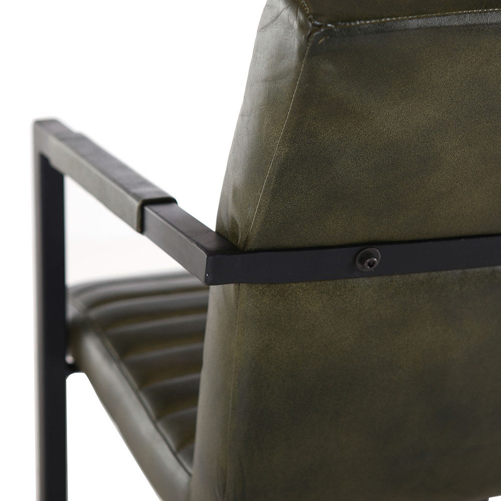 Lomadox Esszimmerstuhl TARRAS-123, grün mit schwarz lackiertem Metallgestell 52/87/64 cm