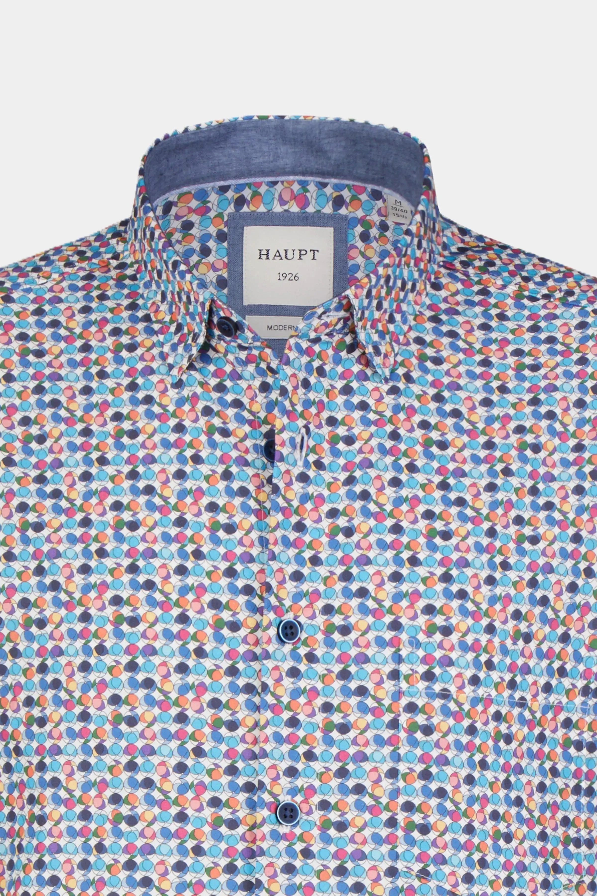 Haupt Kurzarmhemd Haupt Kurzarm Baumwoll-Herrenhemd Modern Fit Allover bunt günstig online kaufen