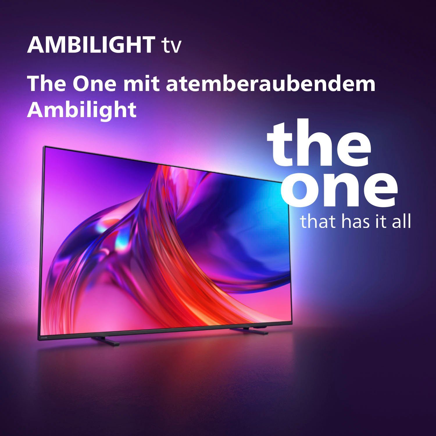 TV, LED-Fernseher Ambilight) 3-seitiges Android Zoll, (164 4K TV, Philips cm/65 Ultra Google Smart-TV, 65PUS8548/12 HD,