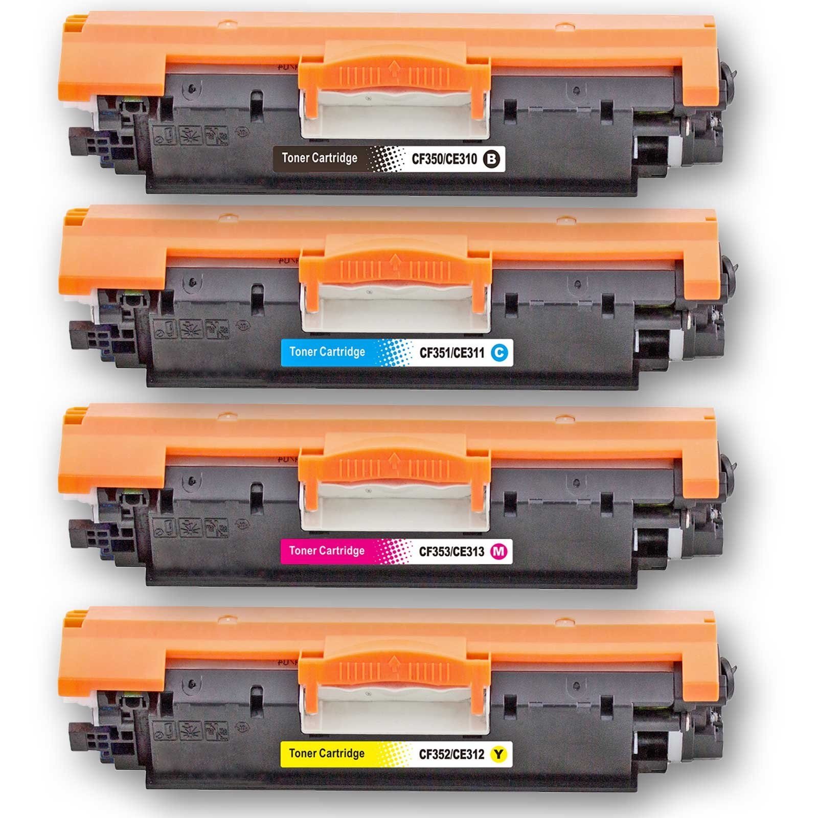 D&C Tonerkartusche Kompatibel HP 126A Multipack 4-Farben (Schwarz, Cyan, Magenta, Gelb), für HP Color LaserJet Pro CP 1000 Series