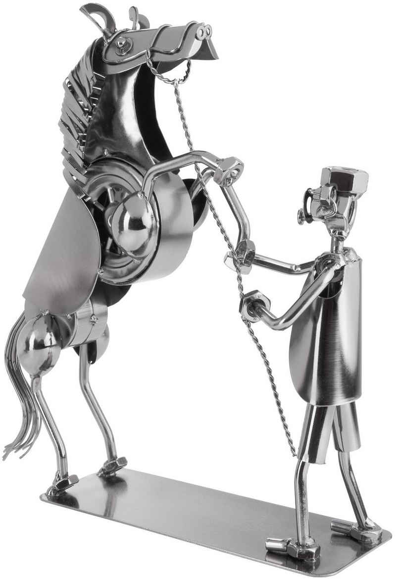 BRUBAKER Dekofigur Schraubenmännchen Pferd auf Zwei Beinen (1 St), kunstvolle Metallskulptur für Reiter*innen, Pferdesportler, Züchter und Pferdefreunde, Metallfigur