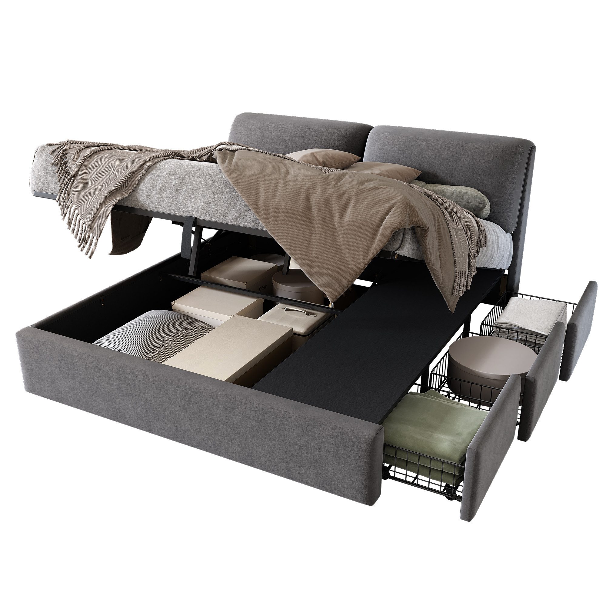 OKWISH Polsterbett Hydraulisches Bett (180*200cm), mit günstig online kaufen