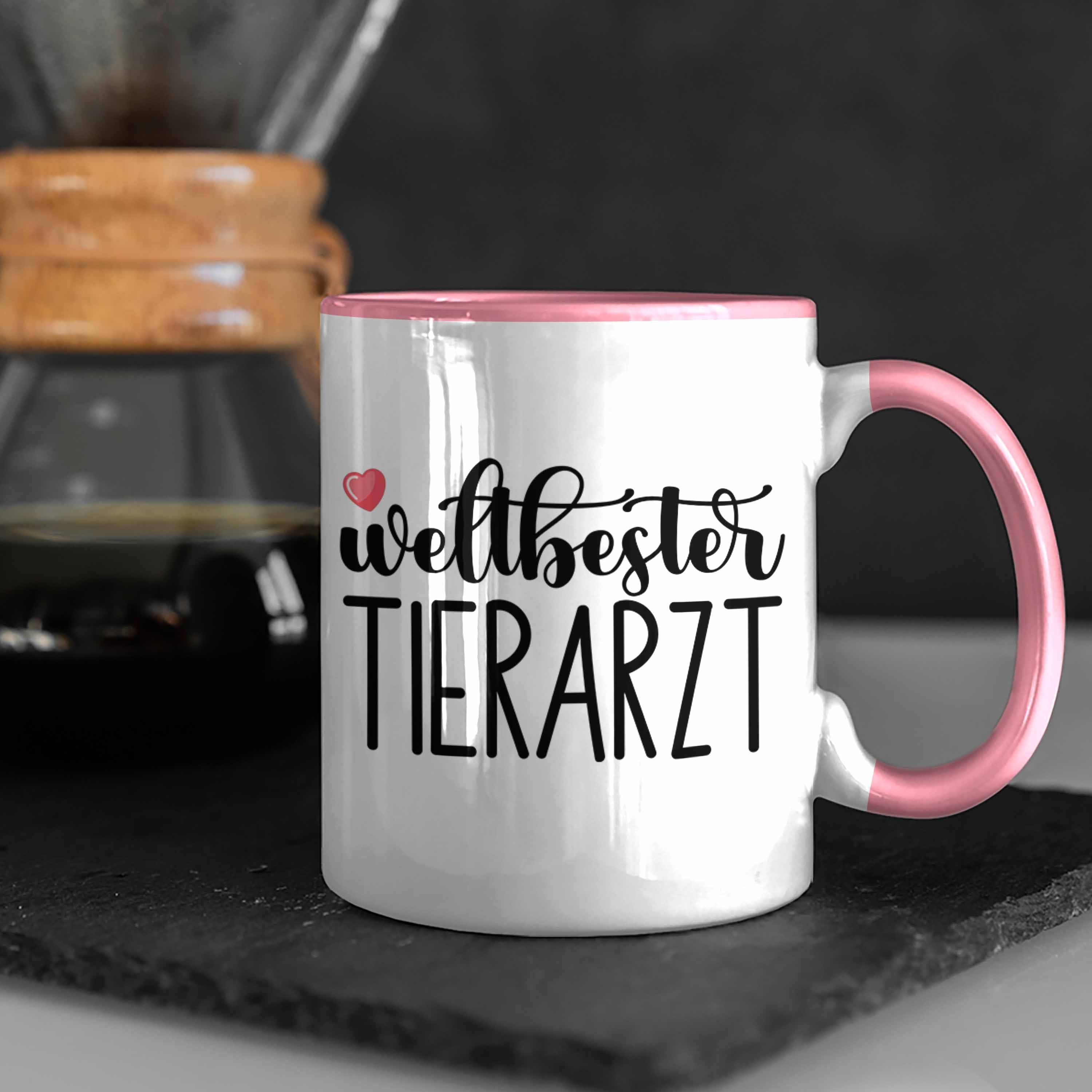 Veterinär Geschenk Tasse Trendation Tasse - Trendation Rosa Danke Bester Tierarzt Dankeschön Geschenkideen