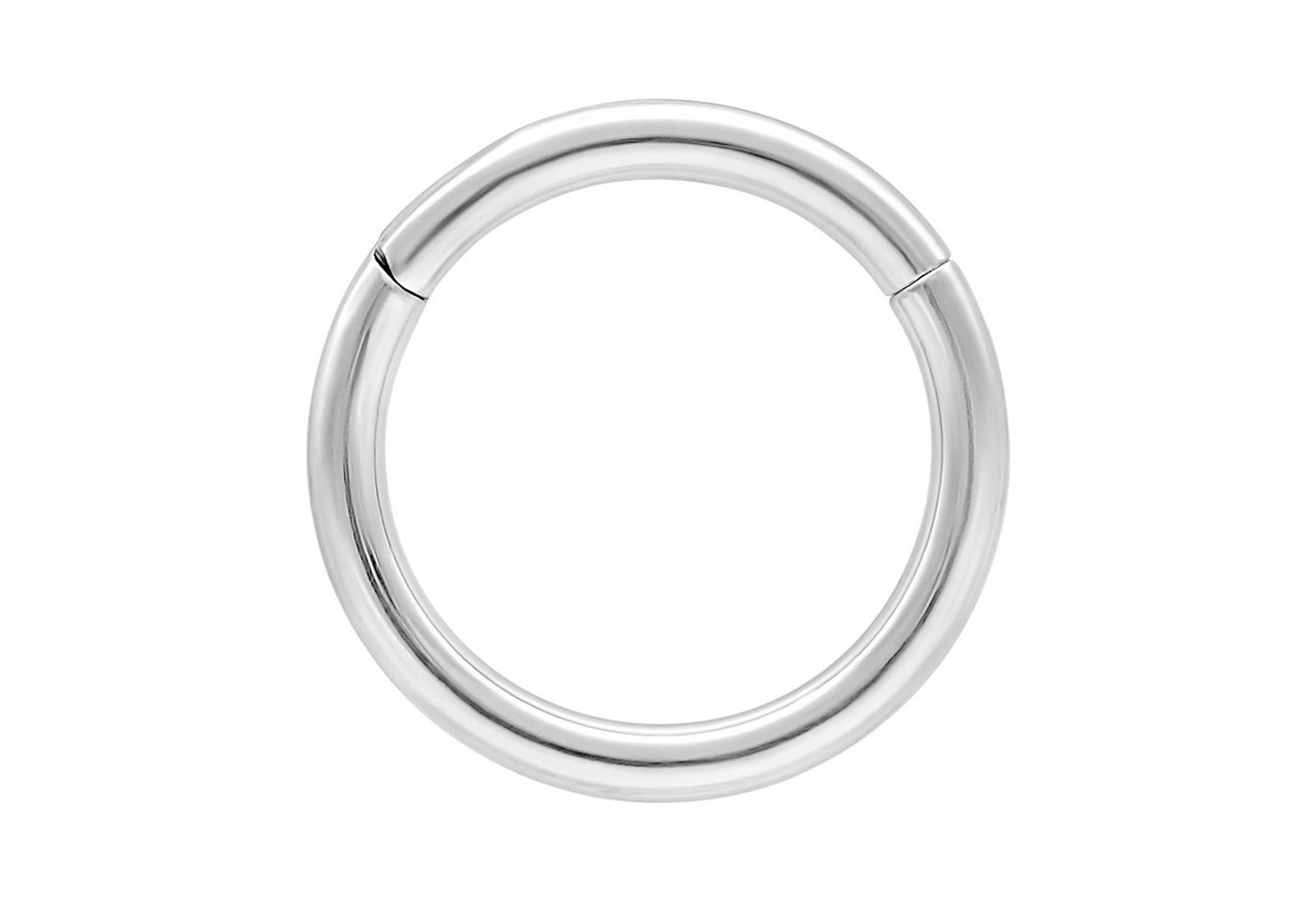 Wildcat Nasenpiercing Hinged Ring für Ohr, Nase, Lippe, Bauchnabel, 1 Stück, Titan Grad 23 - wasserfest, hautverträglich, Weißgold