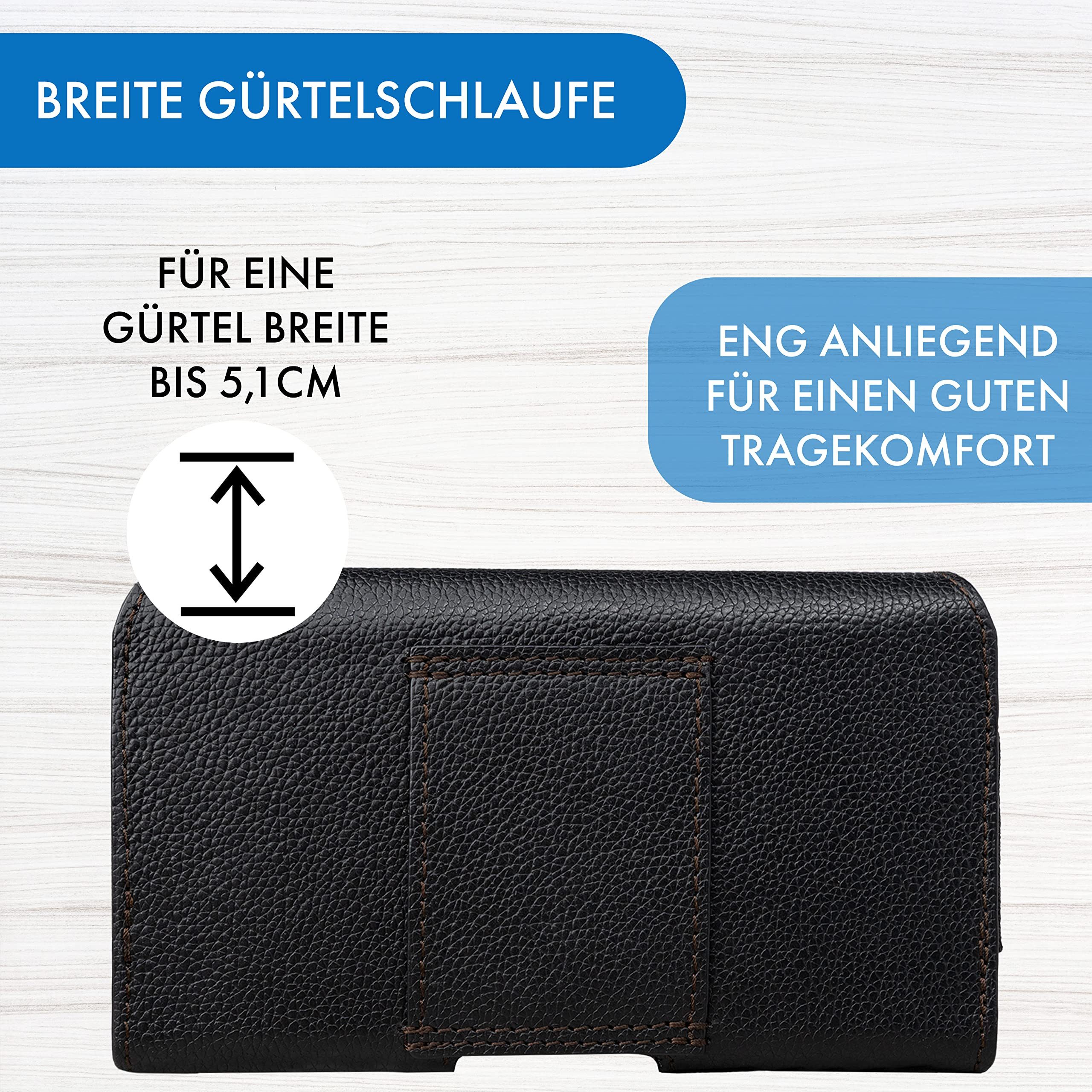 XiRRiX Handytasche Handytasche Gürtel - Größe 3XL - Gürtel Handy Tasche aus Leder (Hipbag aus echtem Leder, schwarz), kompatibel mit iPhone