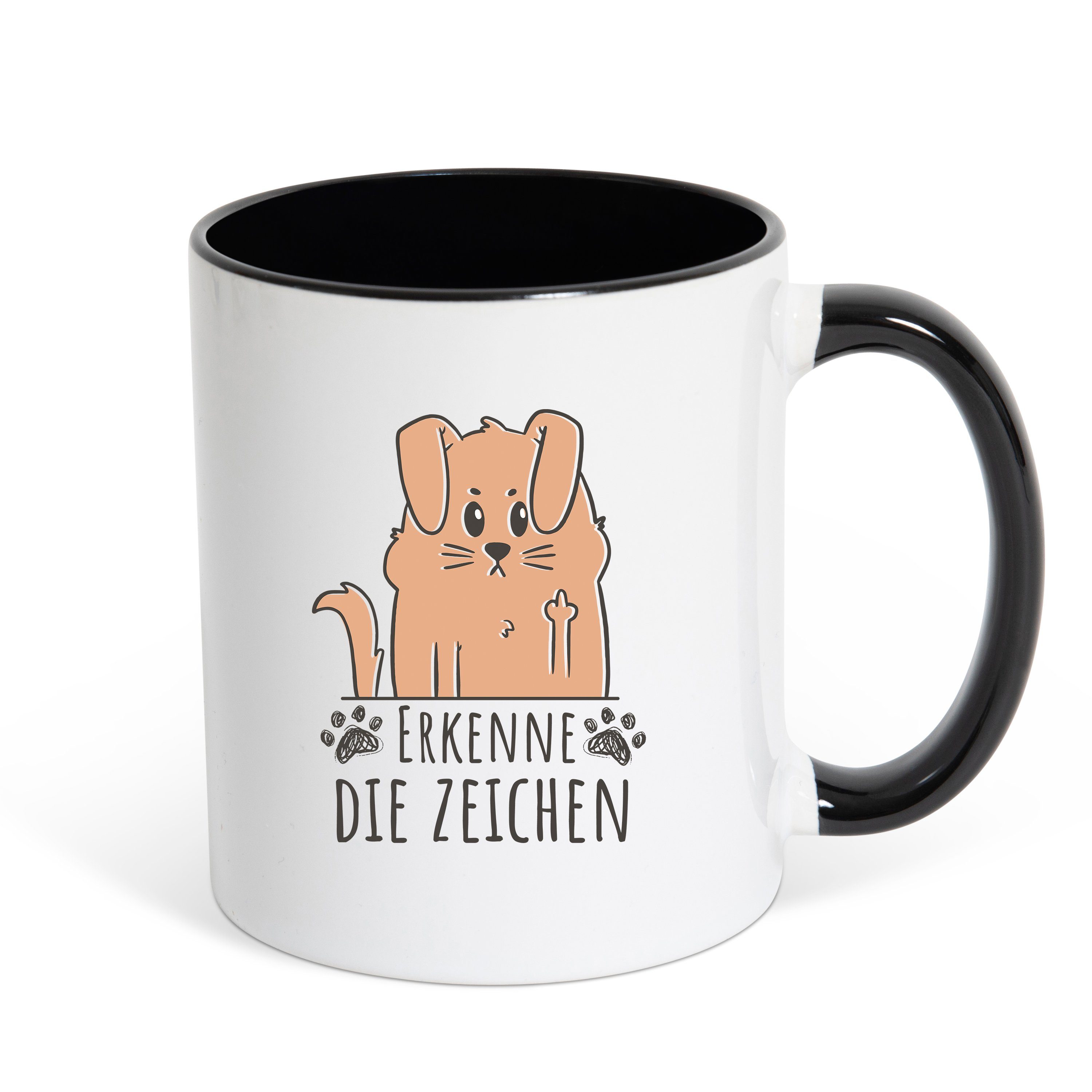 Youth Designz Tasse Erkenne Die Zeichen Kaffeetasse Geschenk, Keramik, mit lustigem Print Weiß/Schwarz