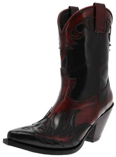 Sendra Boots »17448 Schwarz Rot« Stiefelette Rahmengenähter Damen Westernstiefelette