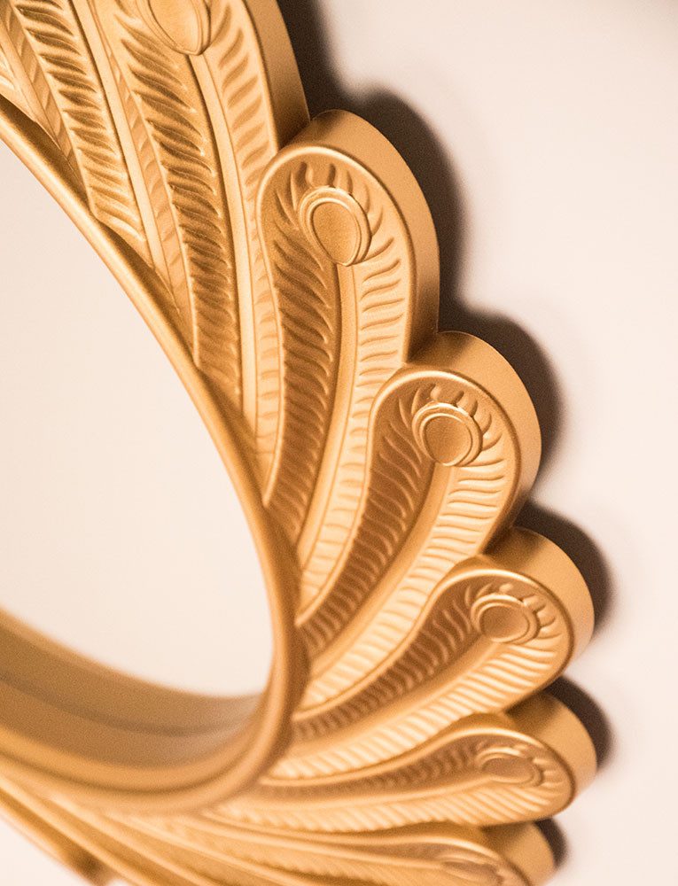 BOLTZE Spiegel, Wand Objekt Spiegel Arbeits Zimmer Antik Büro Bild Dekoration GOLD
