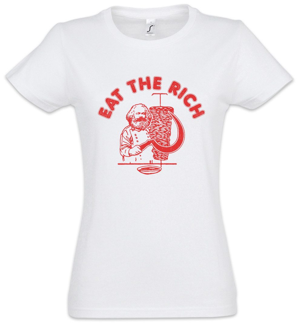 Urban Backwoods Print-Shirt Eat The Rich Damen T-Shirt Karl Socialism Communism Marx Kebap DDR (1-tlg) Döner Politik Anti Kapitalismus