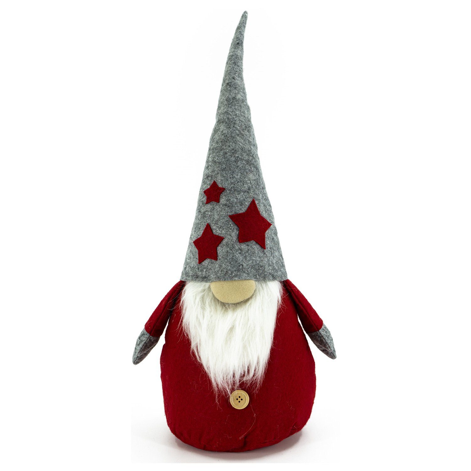 Filz 81cm (1 ALVIN St) Dekofigur biegbare Weihnachtsfigur Wichtel graue MARELIDA Weihnachten Mütze