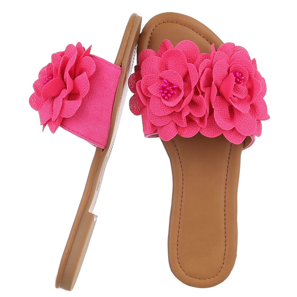 Ital-Design Modische Sandalen mit Blumenakzent, ideal für Sommer Pantolette günstig online kaufen