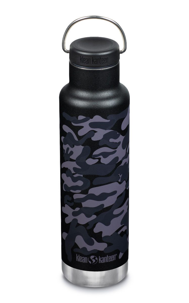 Klean Kanteen Trinkflasche Edelstahl Isolierflasche Classic 592ml Loop Cap Black Camo