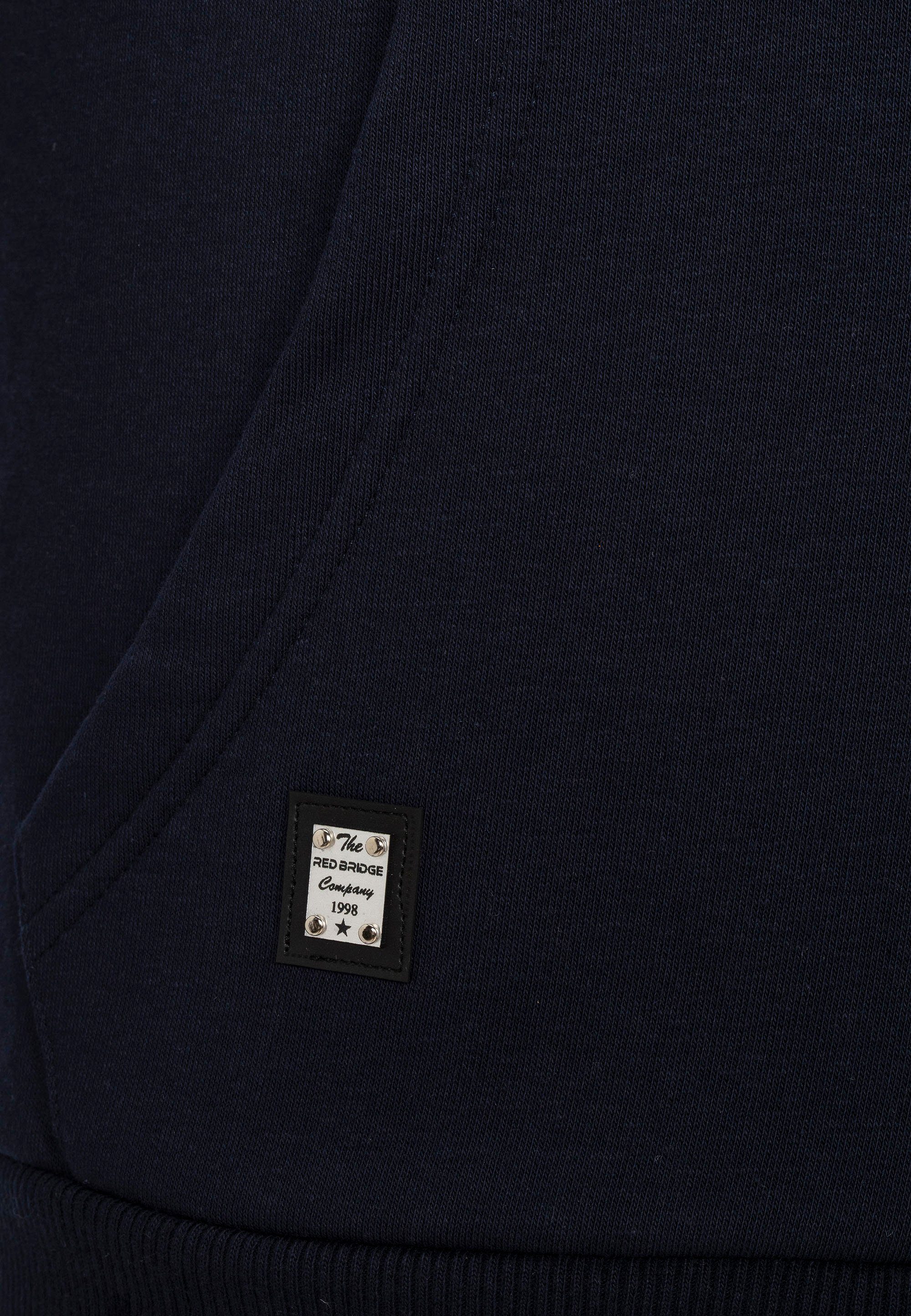 mit Kapuzensweatjacke modisch vielseitig, Premium Navyblau Logopatch Sweater RedBridge