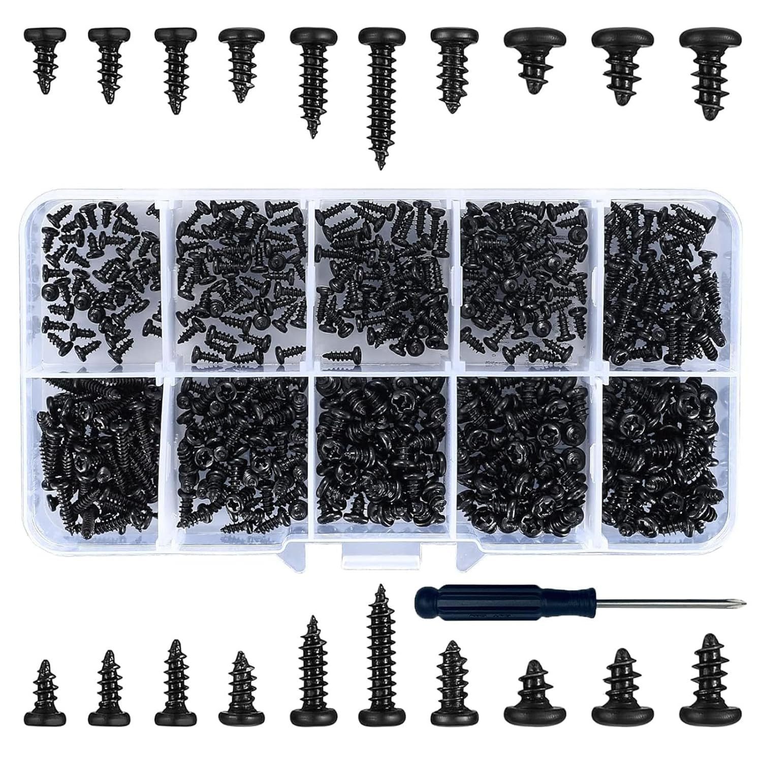 FELIXLEO Schraube Kleine Schwarze Kreuzkopf Blechschrauben Set M2 M3 Möbel, (1 St)