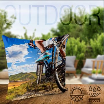 Kissenbezug, VOID (1 Stück), Sofa-Kissen Fahrrad fahren Mountain Bike Rad Tour Sport radeln Landschaft Ausflug Berge Reise Urlaub Sommer