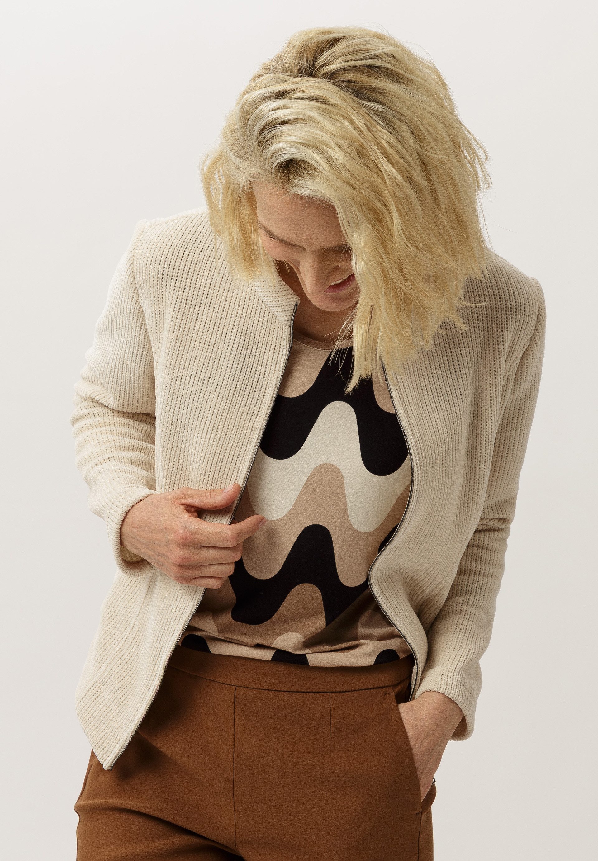 FRANK WALDER Cardigan in Chenille-Optik günstig online kaufen