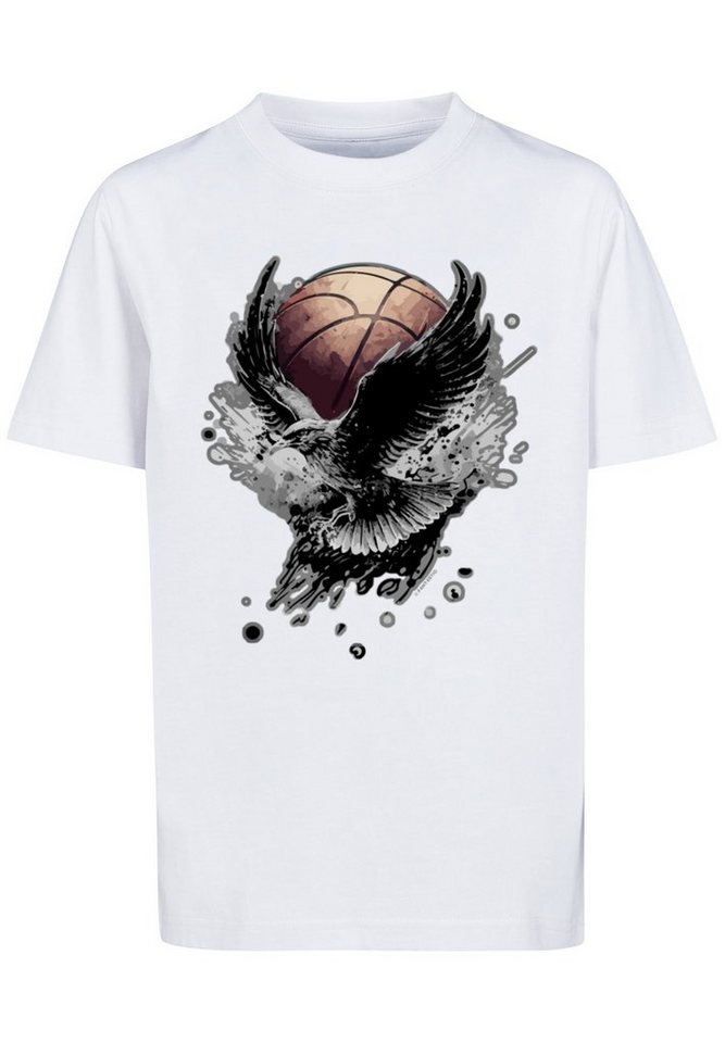 F4NT4STIC T-Shirt Basketball Adler Print, Das Model ist 145 cm groß und  trägt Größe 145/152