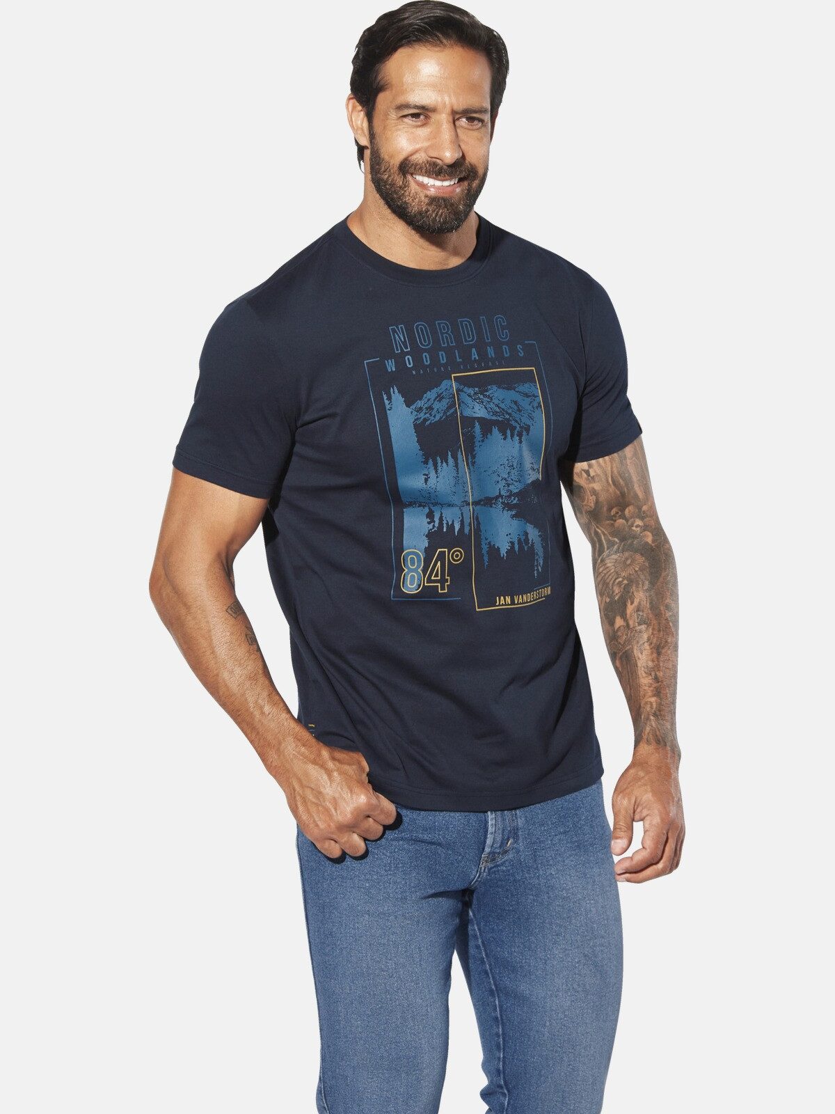 Jan Vanderstorm T-Shirt MAGNUSVIK mit nordischen günstig online kaufen