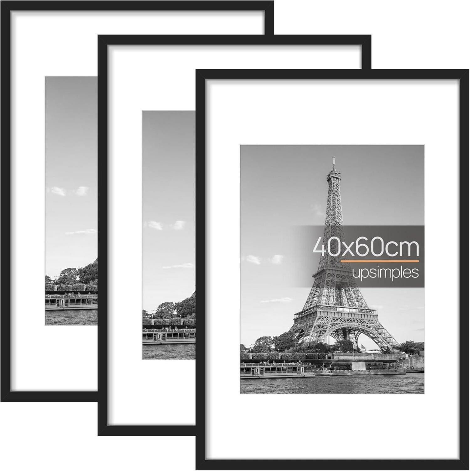 Bilderrahmen-Set 3er Set Bilderrahmen 40x60cm Schwarz für Fotos, Poster - Geschenk für