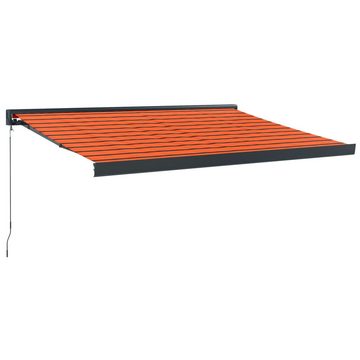 vidaXL Markise Markise Einziehbar Orange und Braun 3,5x2,5 m Stoff & Aluminium