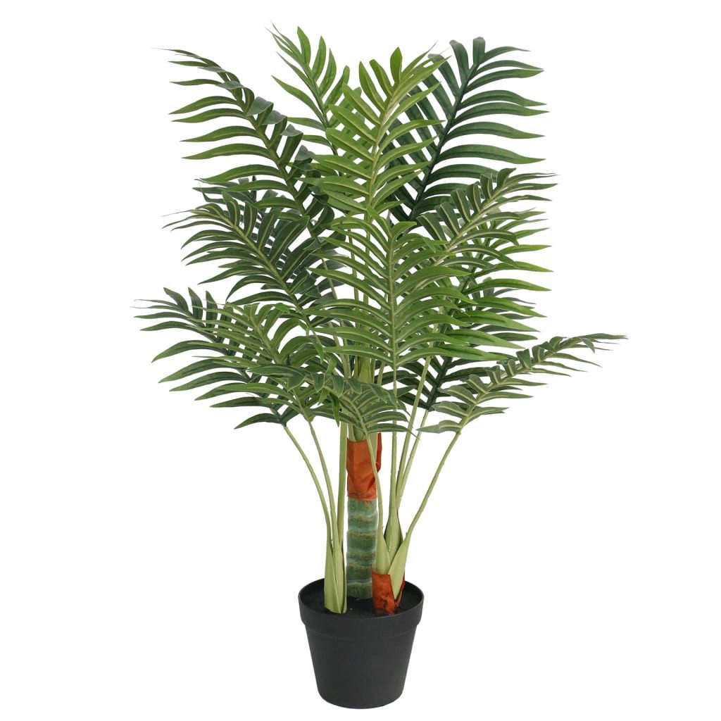 Künstliche Zimmerpflanze 85 cm Palme Künstlich mit 3 Stämmen Grün 85 cm PP, vidaXL, Höhe 13 cm
