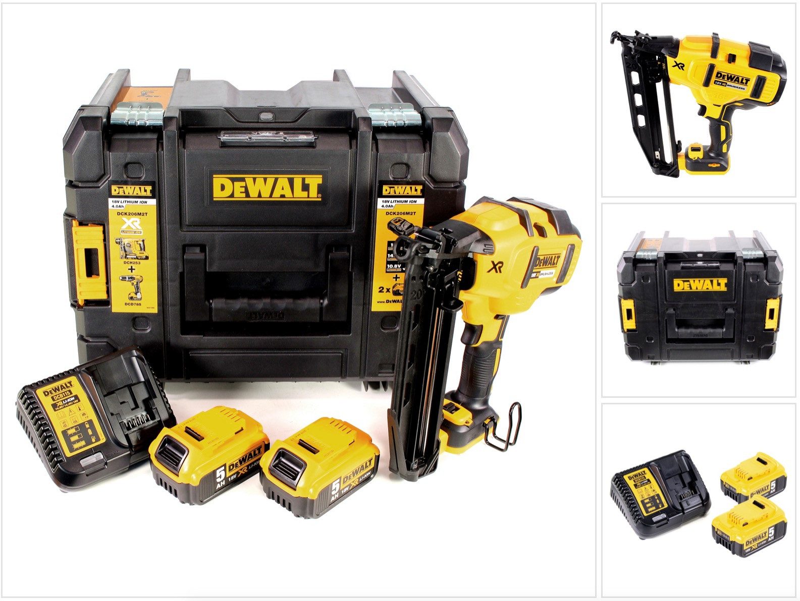 DeWalt Nagler DCN 660 P2 Akku 18V 32-63mm Brushless + 2x Akku 5,0Ah + Ladegerät