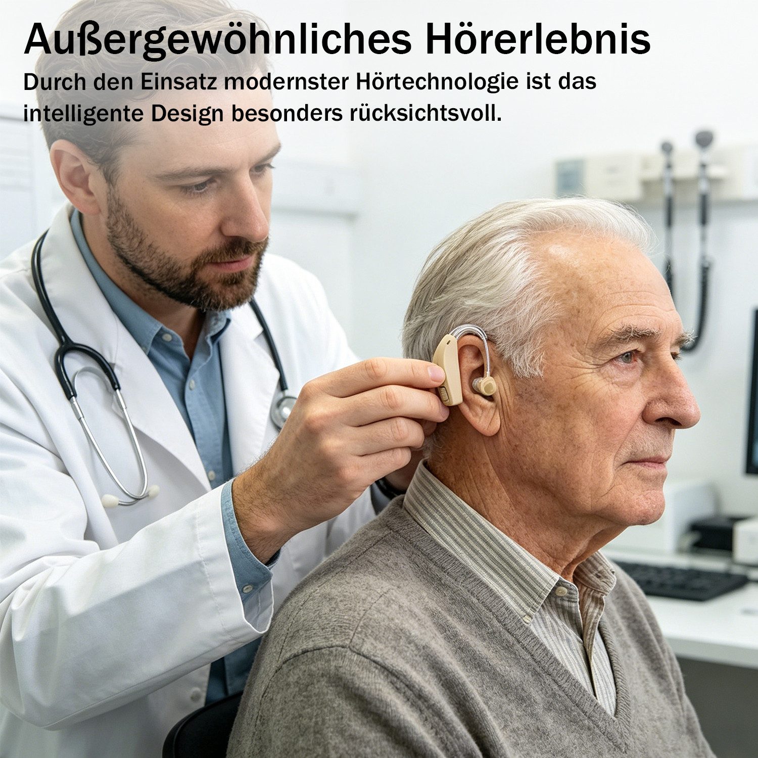 AKKEE Hörverstärker Digitale Hörgeräte, Im-Ohr-Hörgerät Hörversstärker, Geräuschunterdrückend Soundverstärker für Senioren