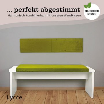 Lycce Bankauflage L Klemmkissen, Sitzkissen 115cm breit, 35cm Klemmtiefe, gepolstert, (1 St), verrutscht nicht, edle Samt-Optik in senf oder oliv