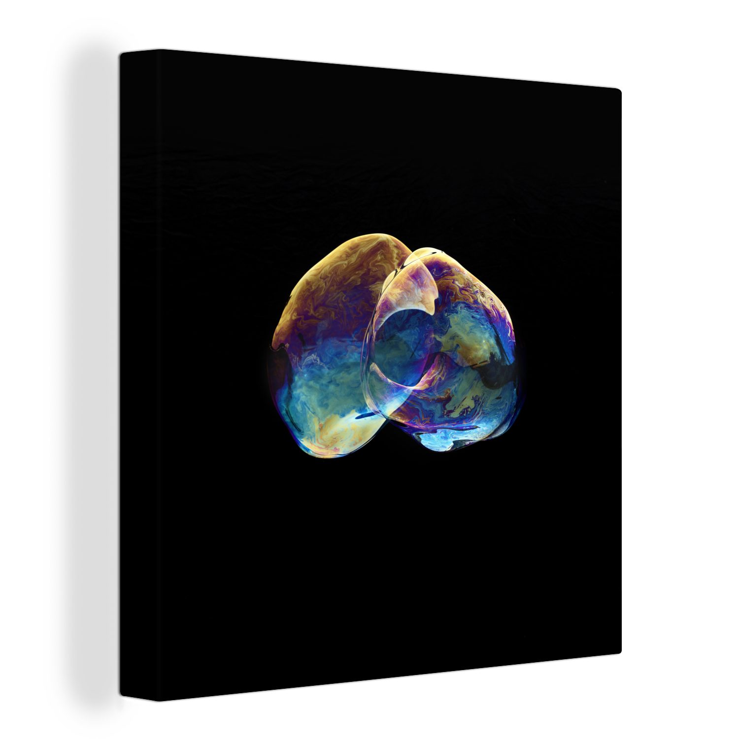 OneMillionCanvasses® Leinwandbild Regenbogen - Glocken - Schwarz, (1 St), Leinwand Bilder für Wohnzimmer Schlafzimmer