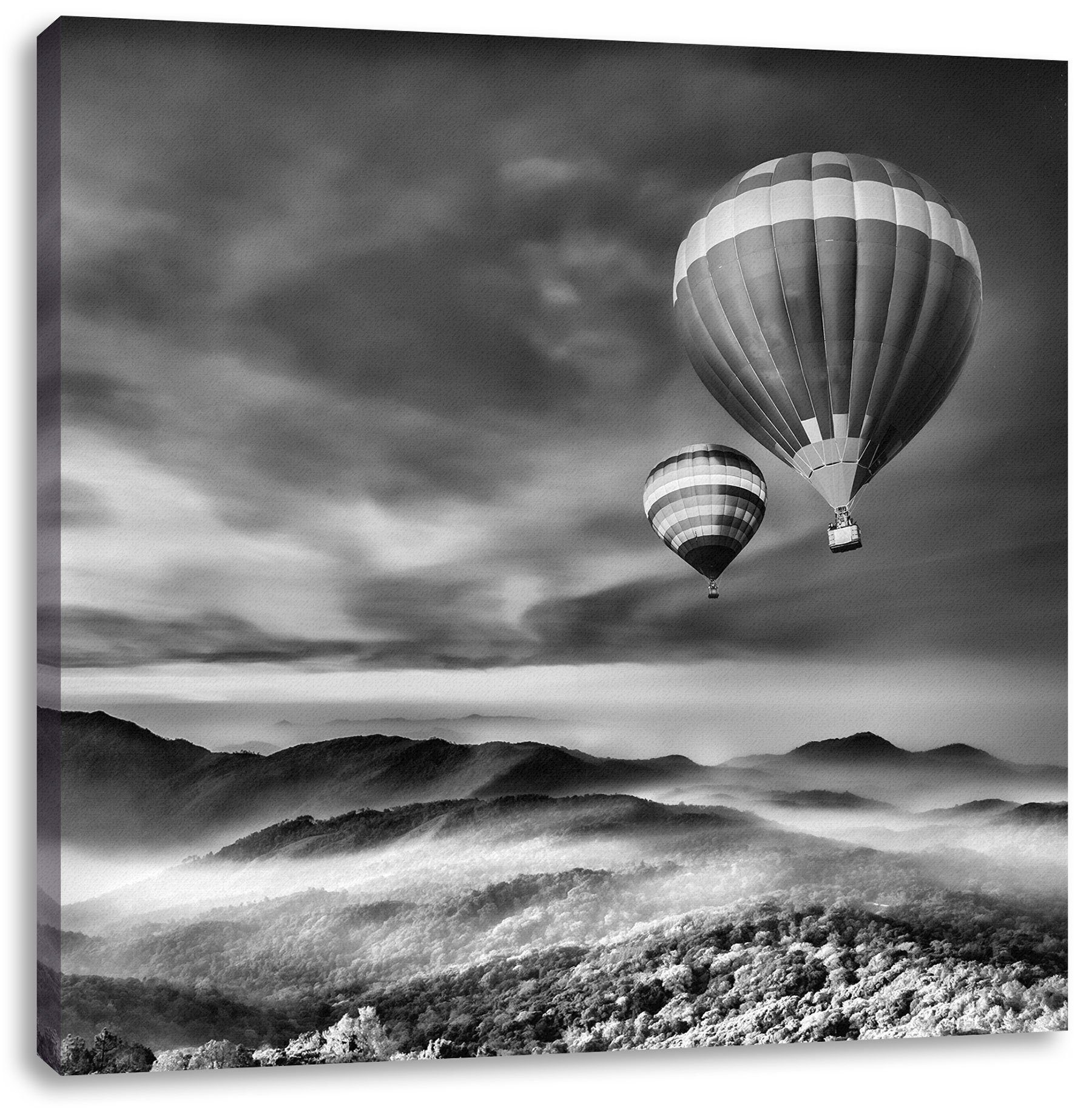 Pixxprint Leinwandbild Heiß Luftballons Alpen, Heiß Luftballons Alpen (1 St), Leinwandbild fertig bespannt, inkl. Zackenaufhänger
