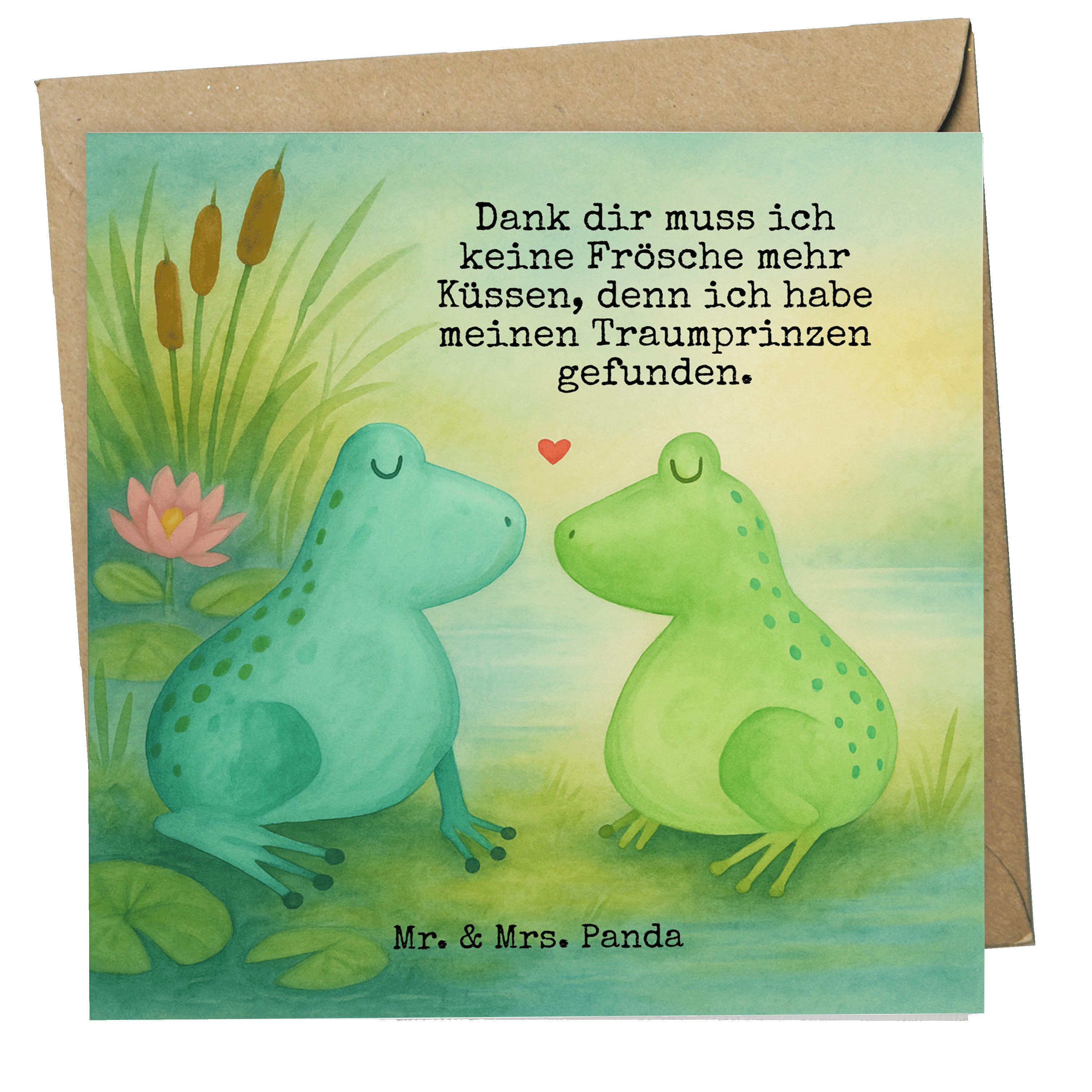 Mr. & Mrs. Panda Grußkarte Frosch Liebe Design, Glückwunschkarte, Weiß, Frösche, Hochzeitstag, K, Partner Liebe Freund