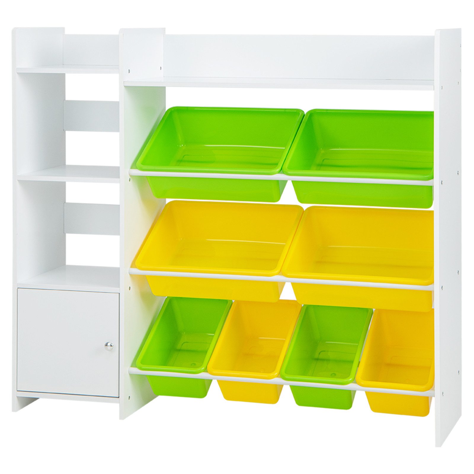 COSTWAY Kinderregal, Spielzeugregal Kinder, mit Boxen, Regalen & Schrank we günstig online kaufen