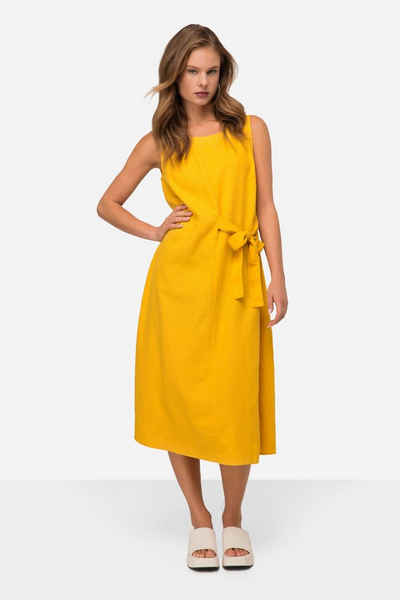 Laurasøn Sommerkleid Leinenmix-Kleid Straight Fit Rundhals