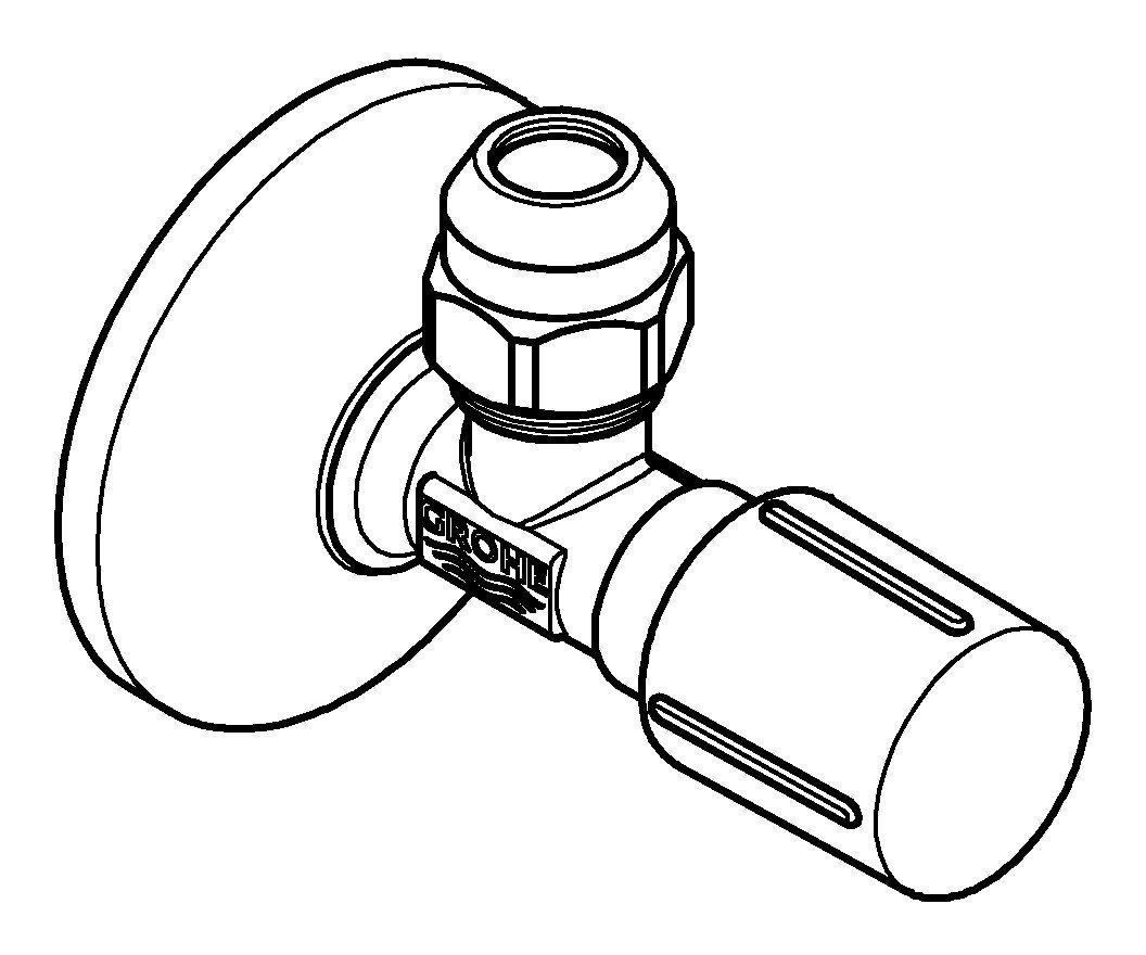 Grohe Eckventil, 1/2 x 3/8" Rosette angerauhtes Gewinde