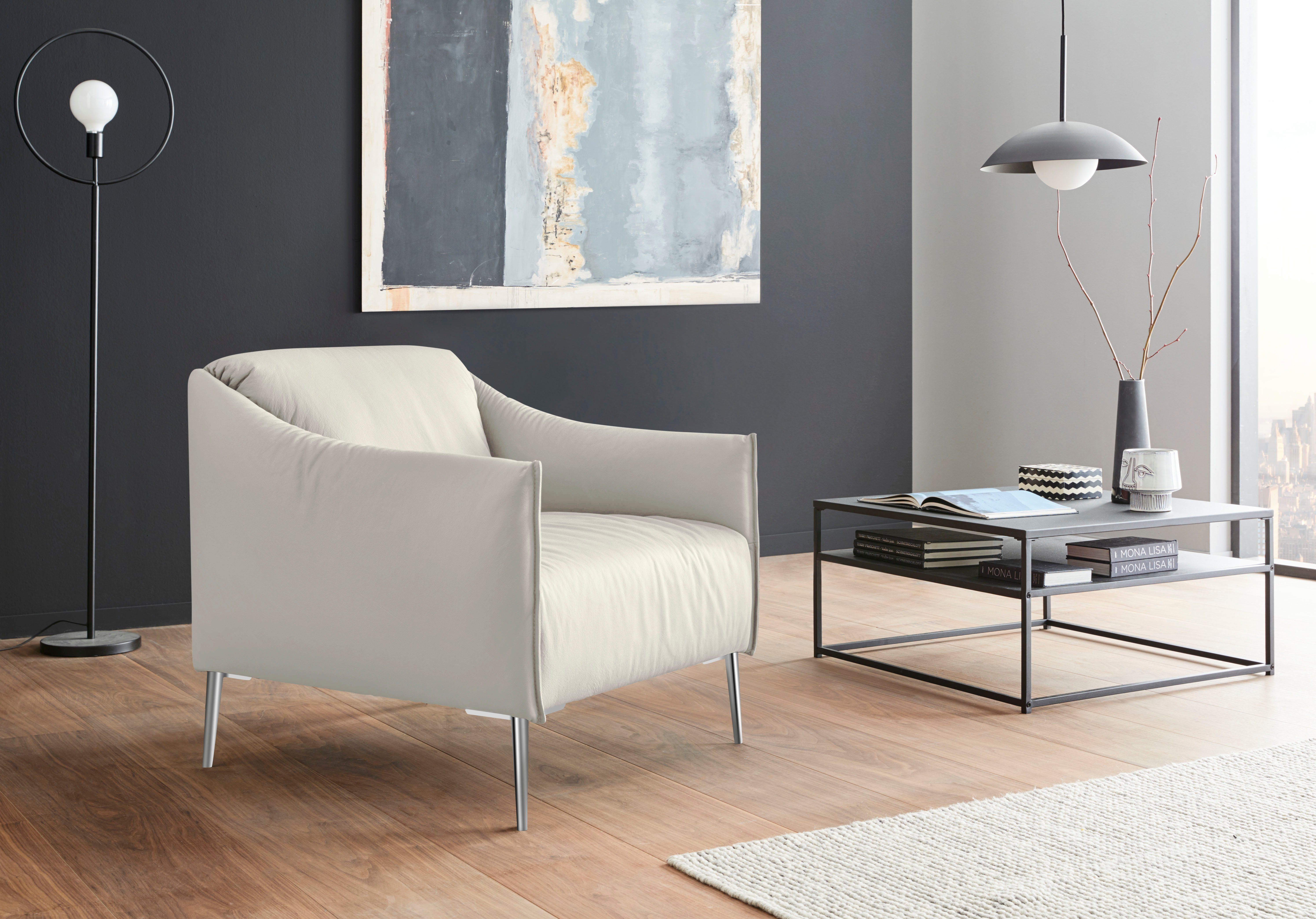 W.SCHILLIG Cocktailsessel sally, mit Metallfüßen in Chrom glänzend