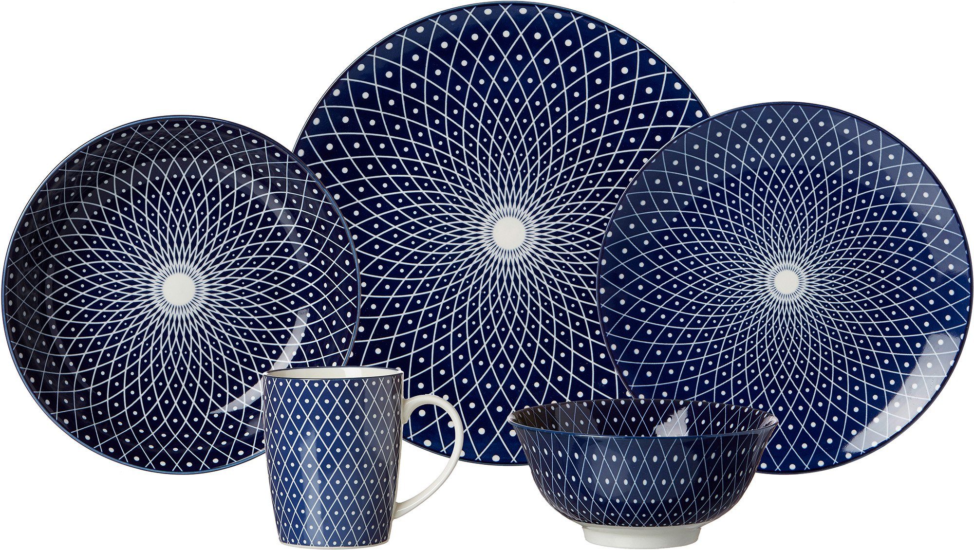 Ritzenhoff & Breker Suppenteller ROYAL REIKO, (4 St), Teller Set, Keramik