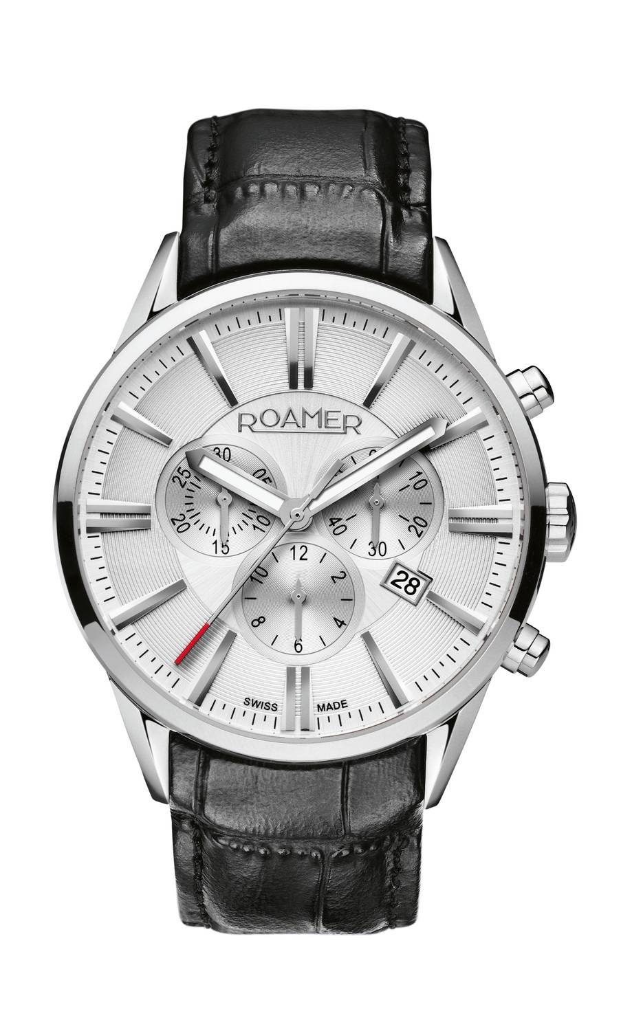 Roamer Schweizer Uhr Superior Chrono, Roamer Herren Armbanduhr Superior  Chrono 44 mm Armband Leder 508837 41 15 05