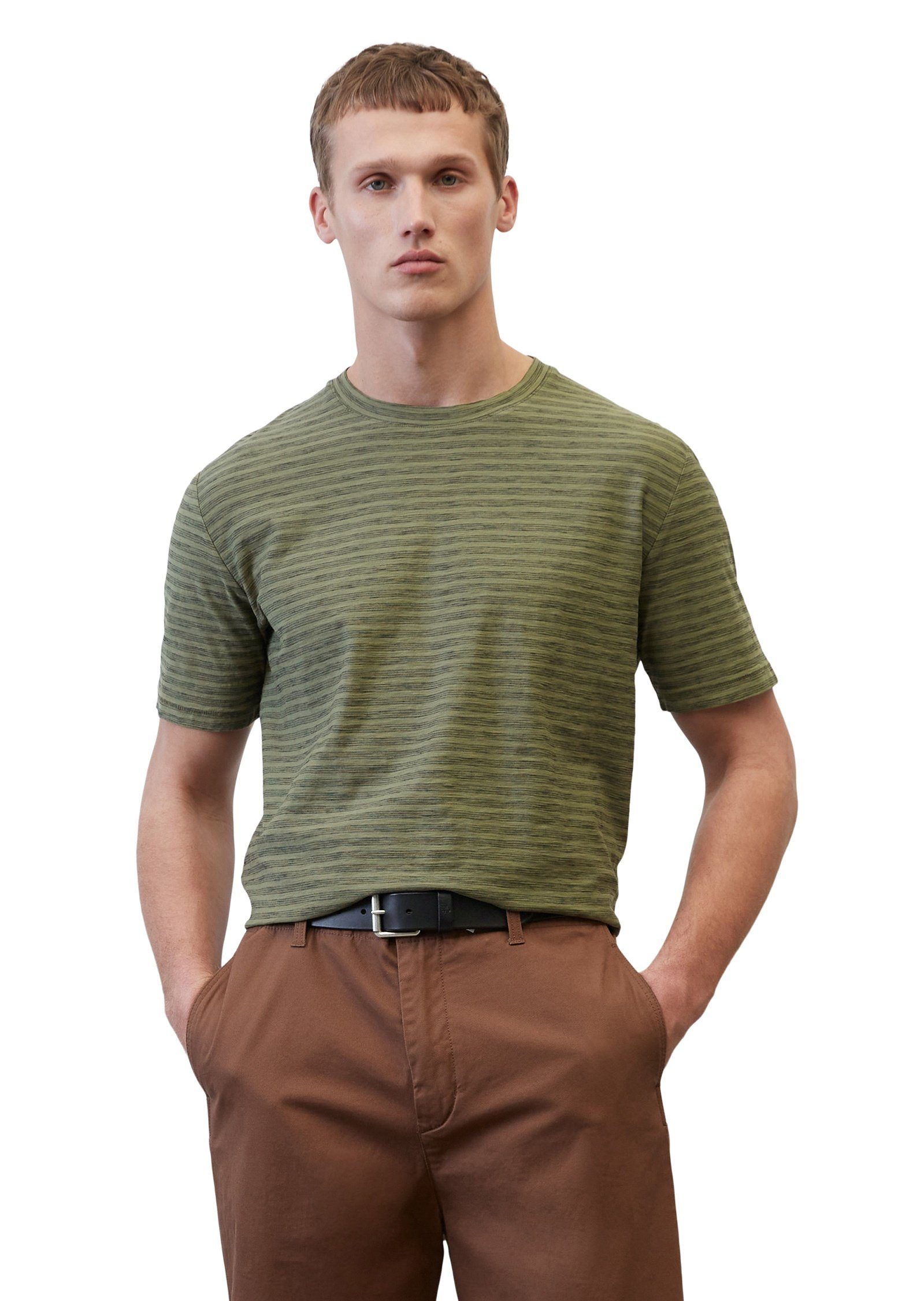 Marc O'Polo T-Shirt in softem Slub-Jersey grün