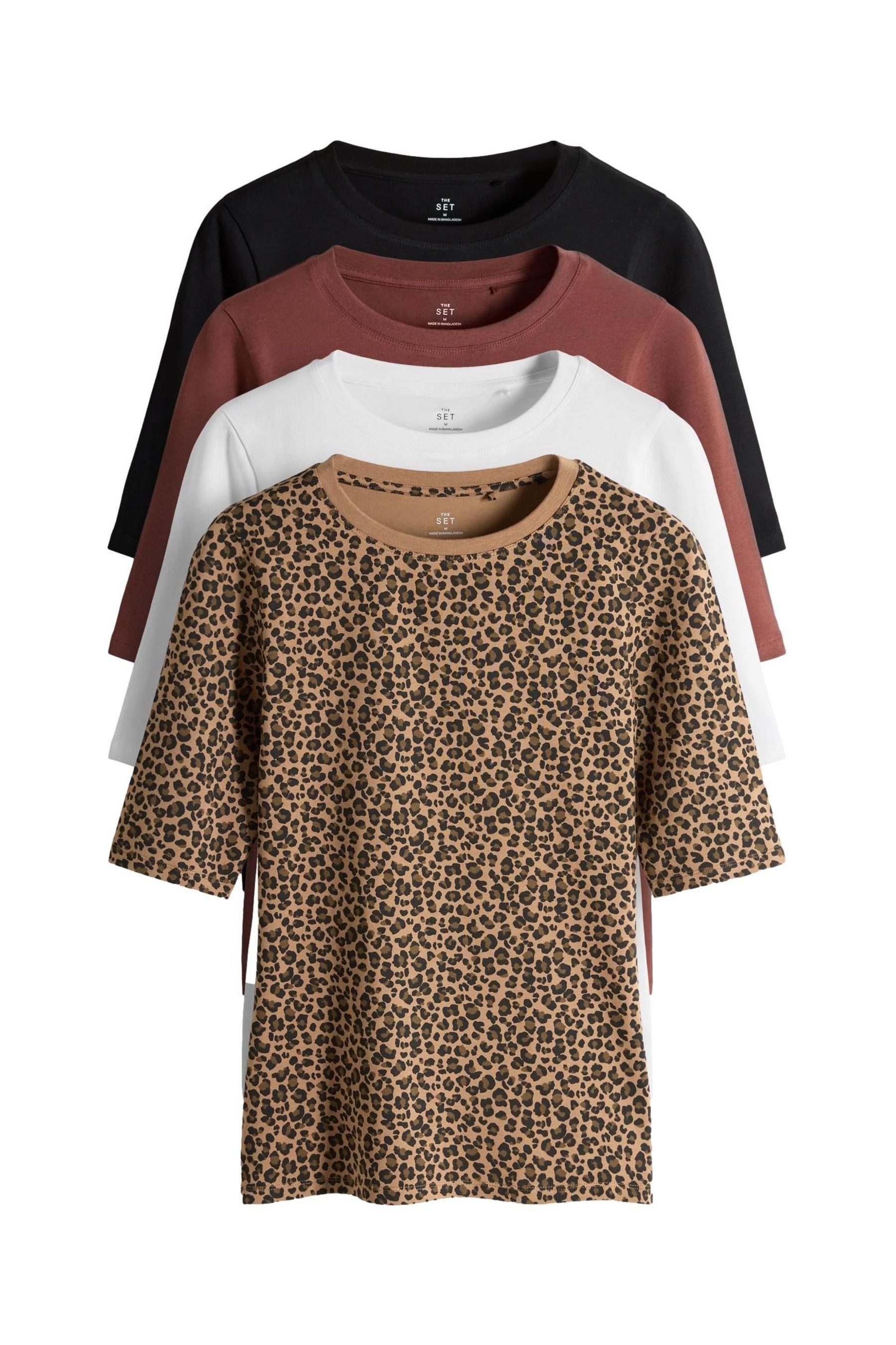 The Set T-Shirt The Set Alltags-T-Shirts mit 1/4-Ärmel, 4er-Pack (4-tlg)