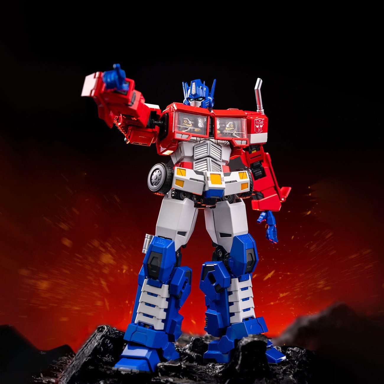 Unix Square Actionfigur Transformers Combot Diecast Actionfigur Optimus Prime 19 cm