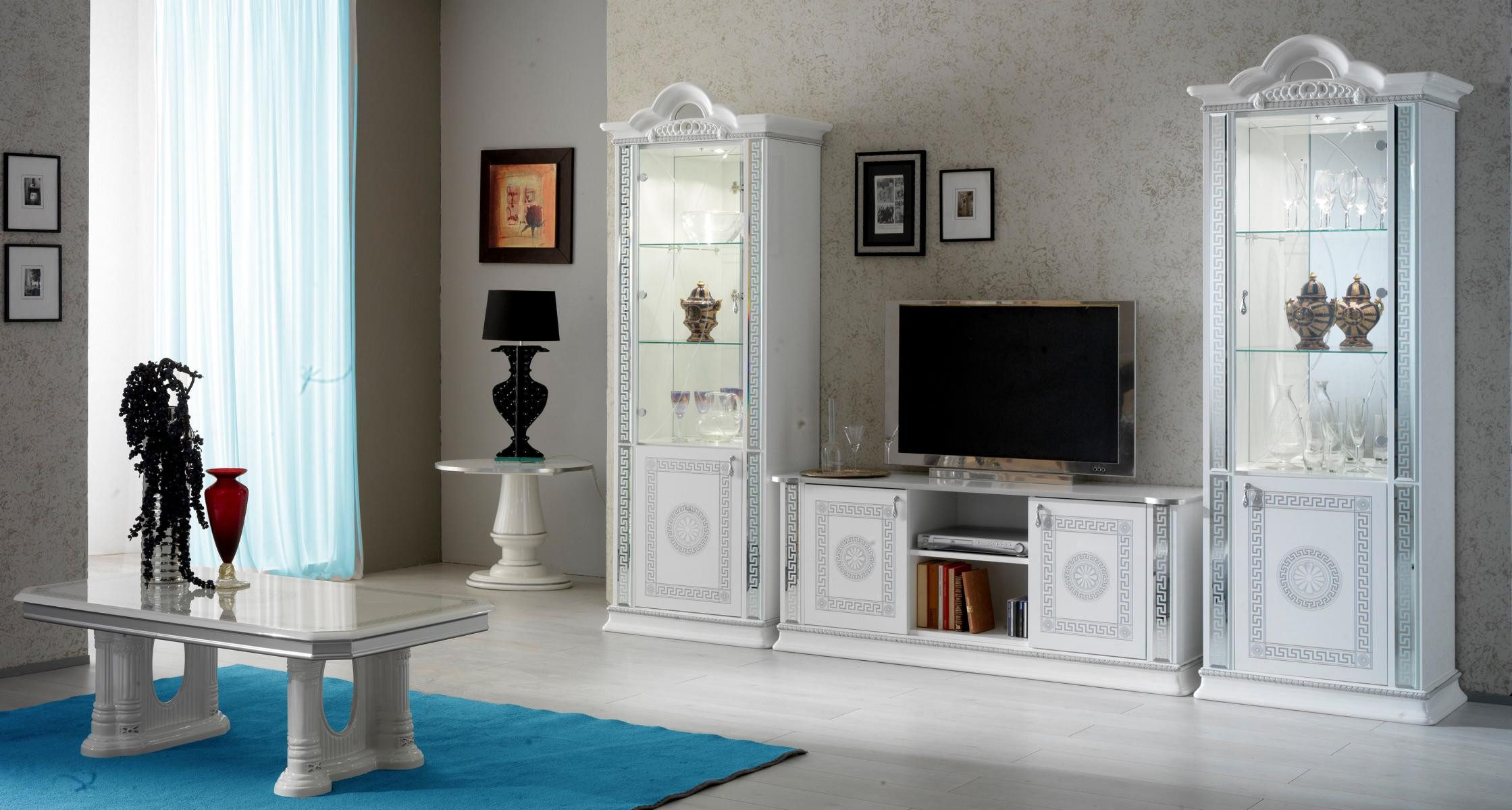 JVmoebel Eckvitrine Eckvitrine aus Holz mit luxuriösem italienischem Design Made in Europa
